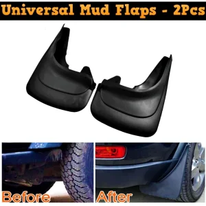 Car Front & Rear Mud Flaps Black Colour - 2Pcs