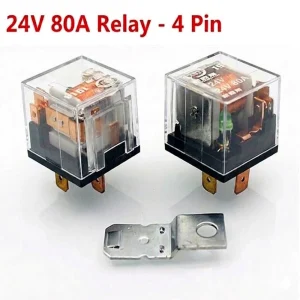 Car Fused On Off Automotive Transparent Car Relay DC 24V 80A 4 Pin