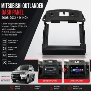 Mitsubishi Outlander Andoid Panel Android Frame 9 Inch, Compatible Year 2008-2012