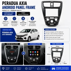 Peradua Axia Andoid Panel Android Frame 9 Inch, Compatible Year 2015