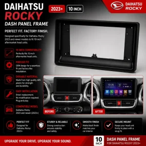 Daihatsu Rocky Andoid Panel Android Frame 10 Inch, Compatible Year 2023+