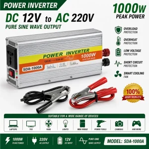 1000W High Power Modified Sine Wave Inverter DC 12V to AC 220V