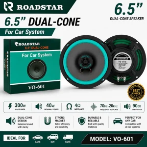 1Pc 6.5 Inch 2 Way Car Coaxial Clear Sound Speaker 50W-200W 4ohm VO-602