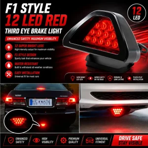 Universal F1 Style 12 LED Red Colour Third Eye Brake Light