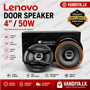 Lenovo 4-Inch 2-Way Coaxial Car Door Speaker Set (50W Peak Power)